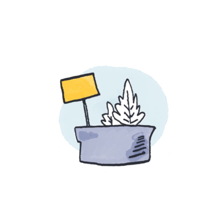 Naamplaatje voor een plant